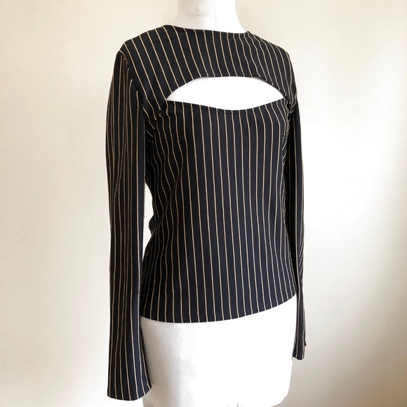 Zara Navy/Gold Striped Long Sleeve Shirt  8M - Picture 5 of 7